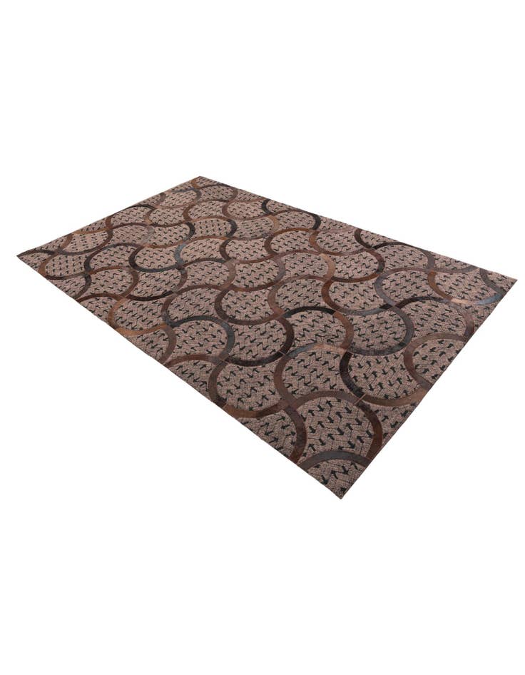 Detail image of 4' 10 x 8' Cowhide Leather Rug