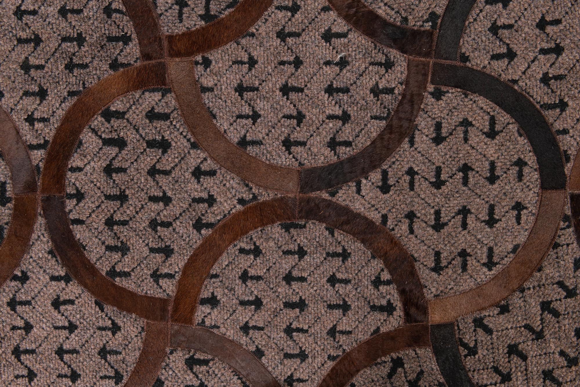 4' 10 x 8' Cowhide Leather Rug