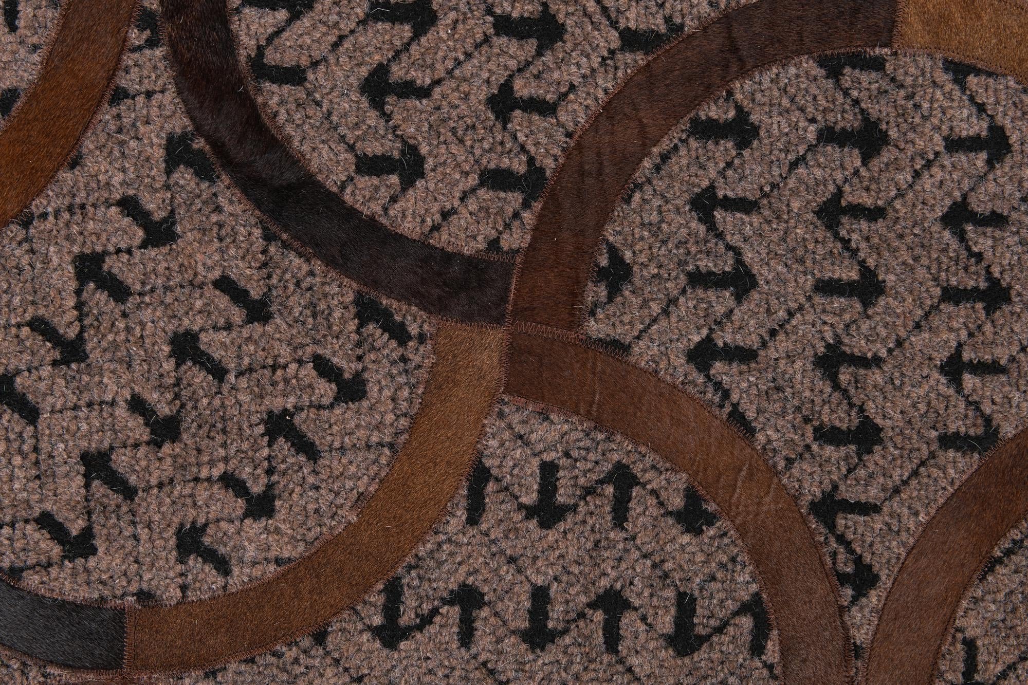 4' 10 x 8' Cowhide Leather Rug
