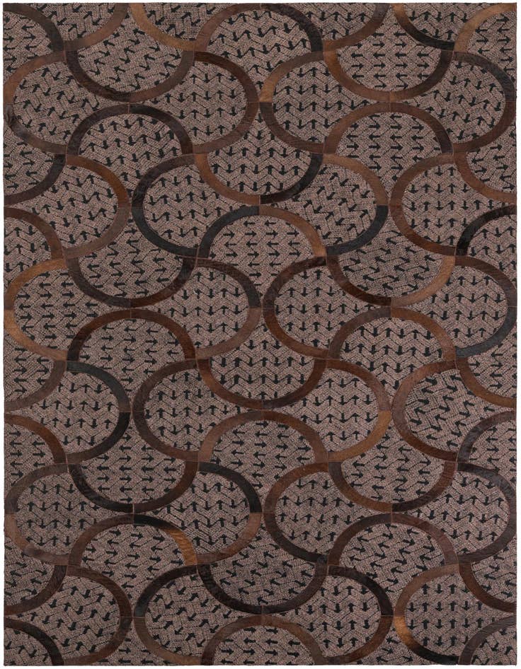 Detail image of 4' 10 x 8' Cowhide Leather Rug