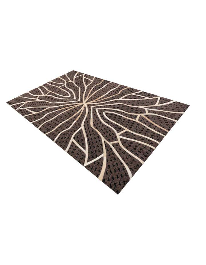 5' 2 x 8' Cowhide Leather Rug