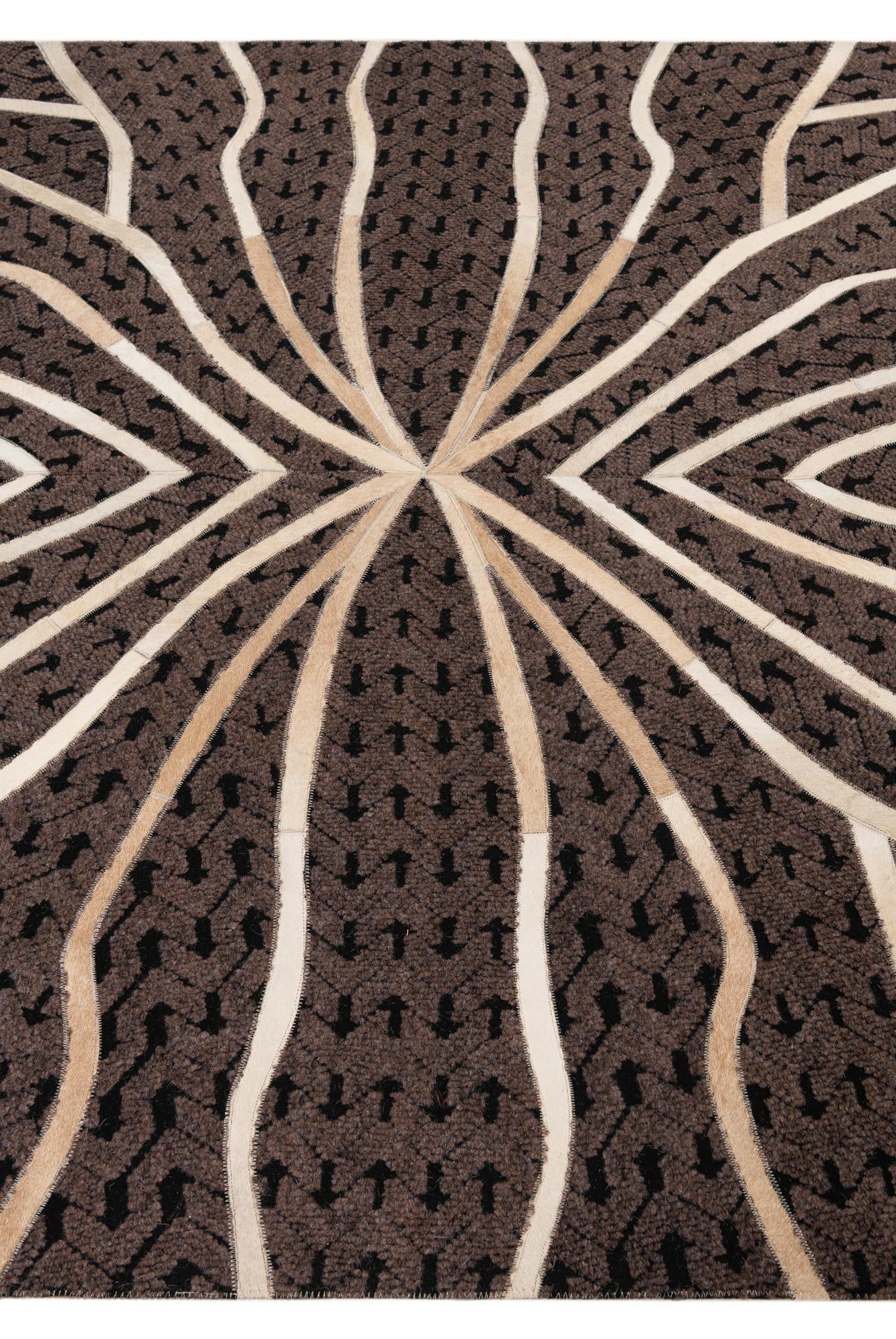 5' 2 x 8' Cowhide Leather Rug