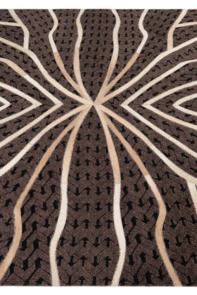 Detail image of 5' 2 x 8' Cowhide Leather Rug