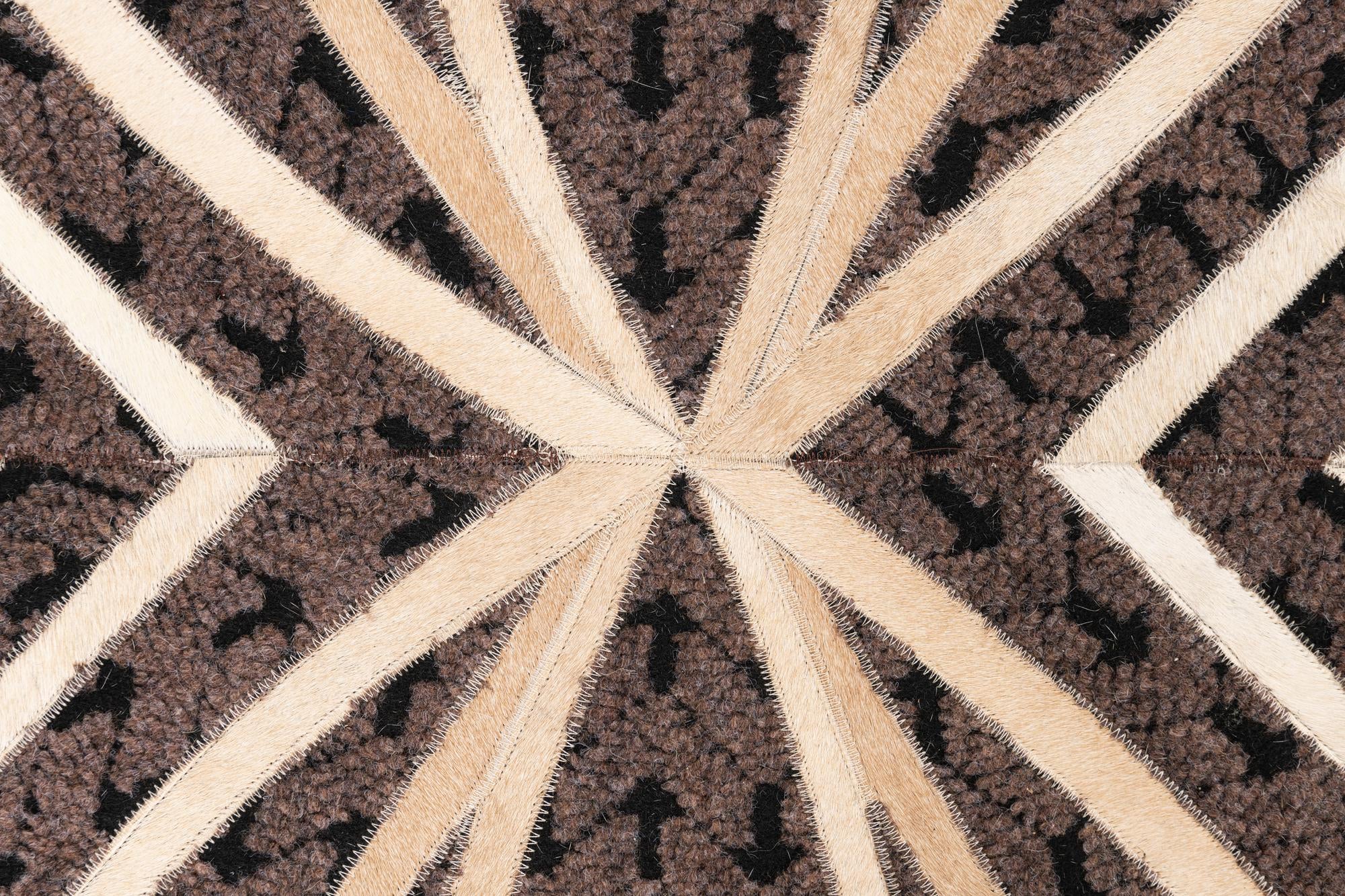 5' 2 x 8' Cowhide Leather Rug