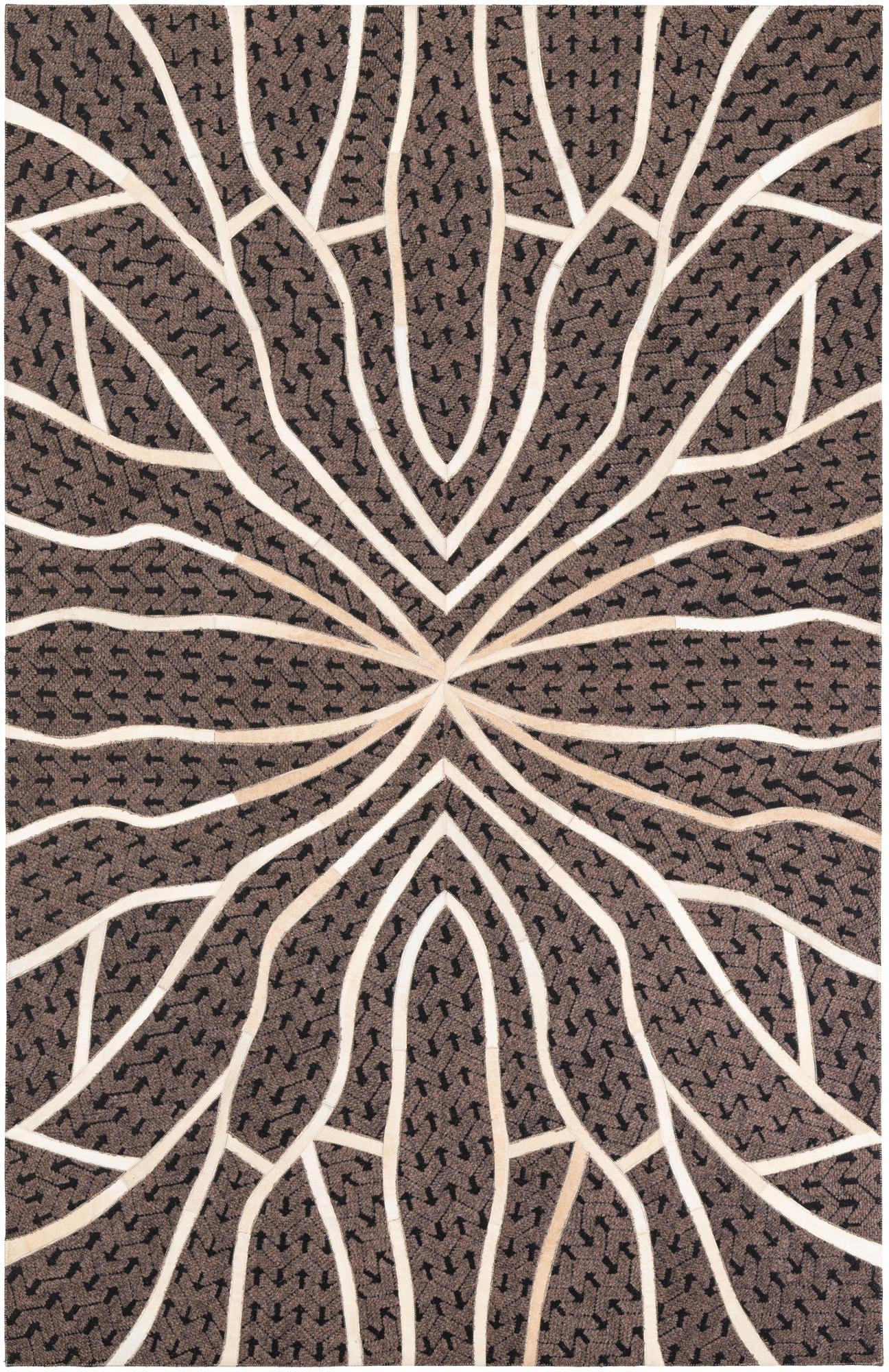 5' 2 x 8' Cowhide Leather Rug