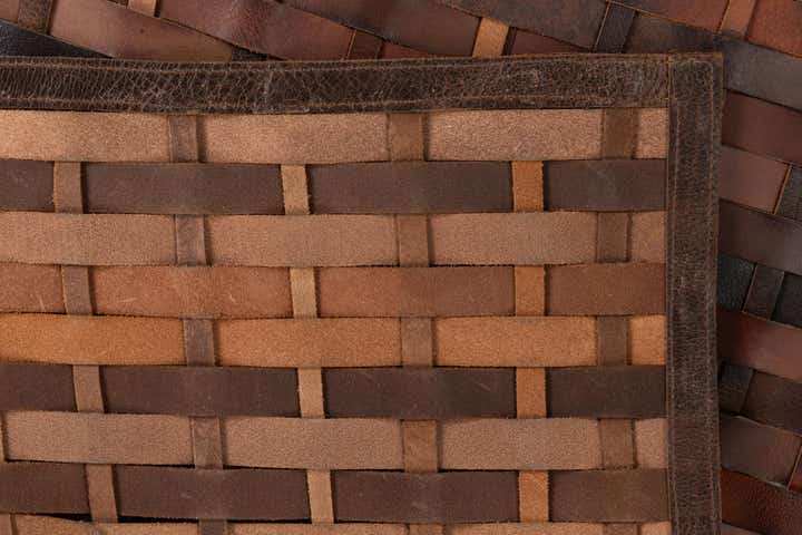 3' 10 x 5' 6 Cowhide Leather Rug