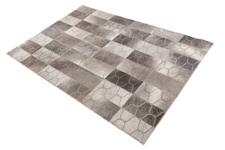 Detail image of 4' 1 x 6' Cowhide Leather Rug