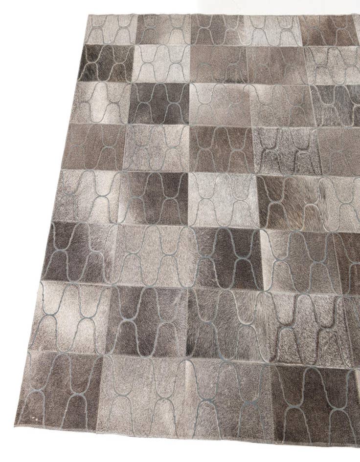 Detail image of 4' 1 x 6' Cowhide Leather Rug