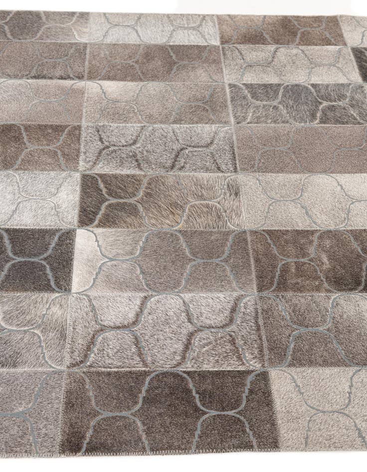 Detail image of 4' 1 x 6' Cowhide Leather Rug