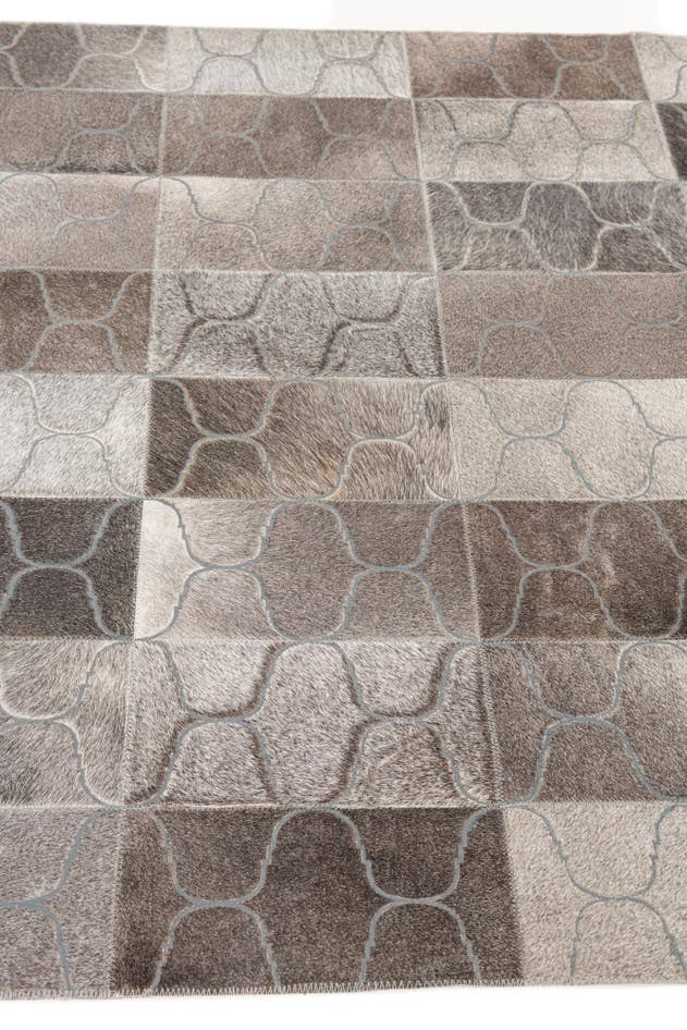 Detail image of 4' 1 x 6' Cowhide Leather Rug