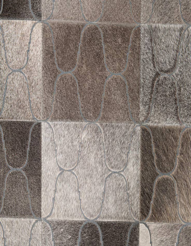 Detail image of 4' 1 x 6' Cowhide Leather Rug