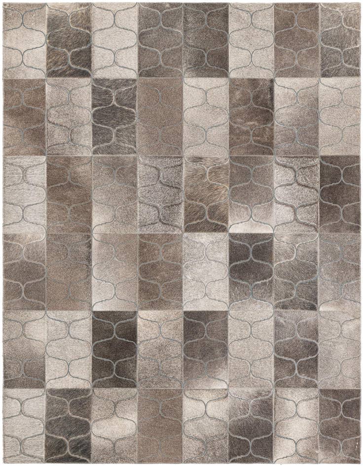Detail image of 4' 1 x 6' Cowhide Leather Rug