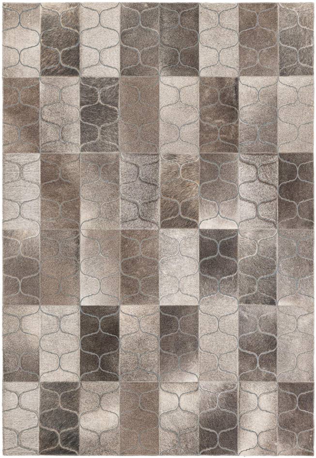 Detail image of 4' 1 x 6' Cowhide Leather Rug