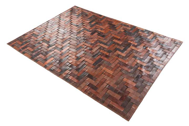 4' x 5' 6 Cowhide Leather Rug