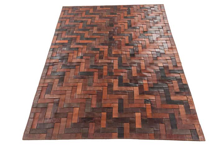 4' x 5' 6 Cowhide Leather Rug