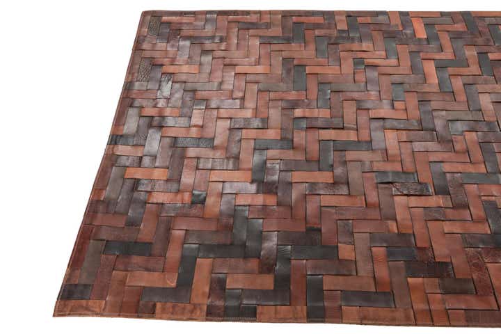 4' x 5' 6 Cowhide Leather Rug