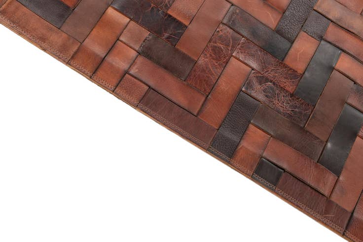 Detail image of 4' x 5' 6 Cowhide Leather Rug