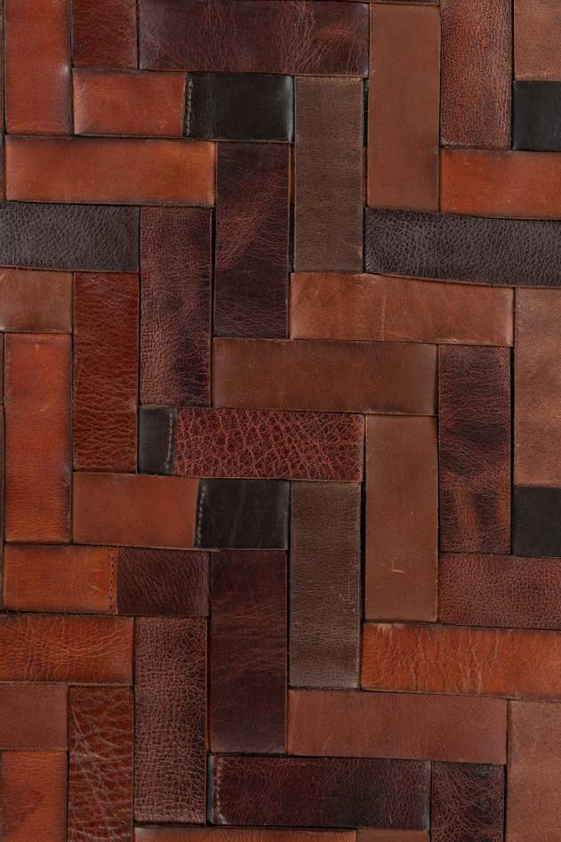 Detail image of 4' x 5' 6 Cowhide Leather Rug