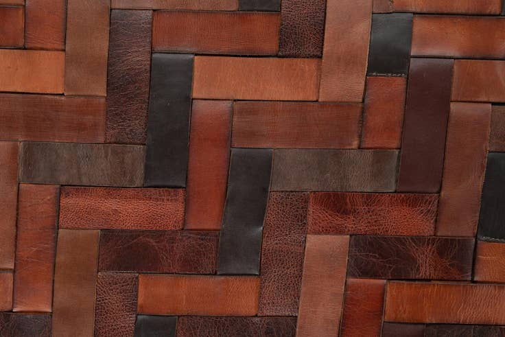 Detail image of 4' x 5' 6 Cowhide Leather Rug