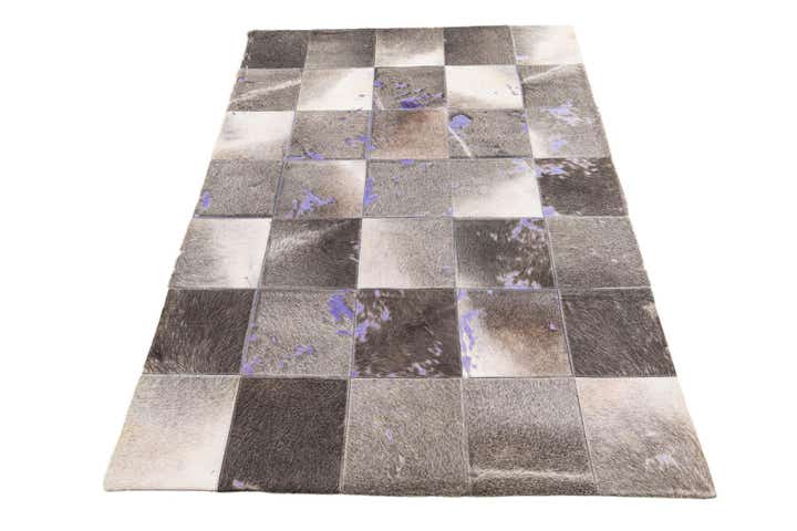 4' x 5' 9 Cowhide Leather Rug