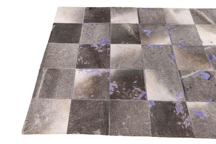 4' x 5' 9 Cowhide Leather Rug