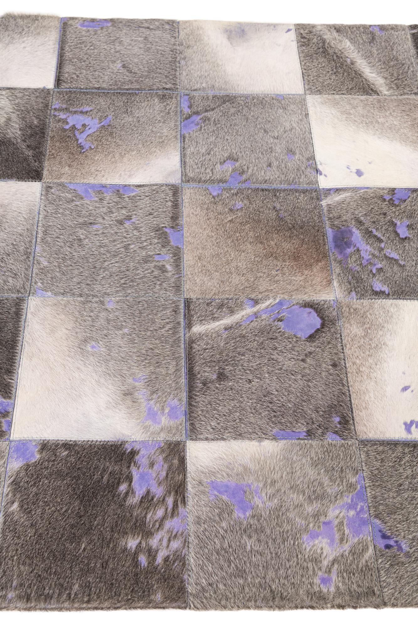 4' x 5' 9 Cowhide Leather Rug