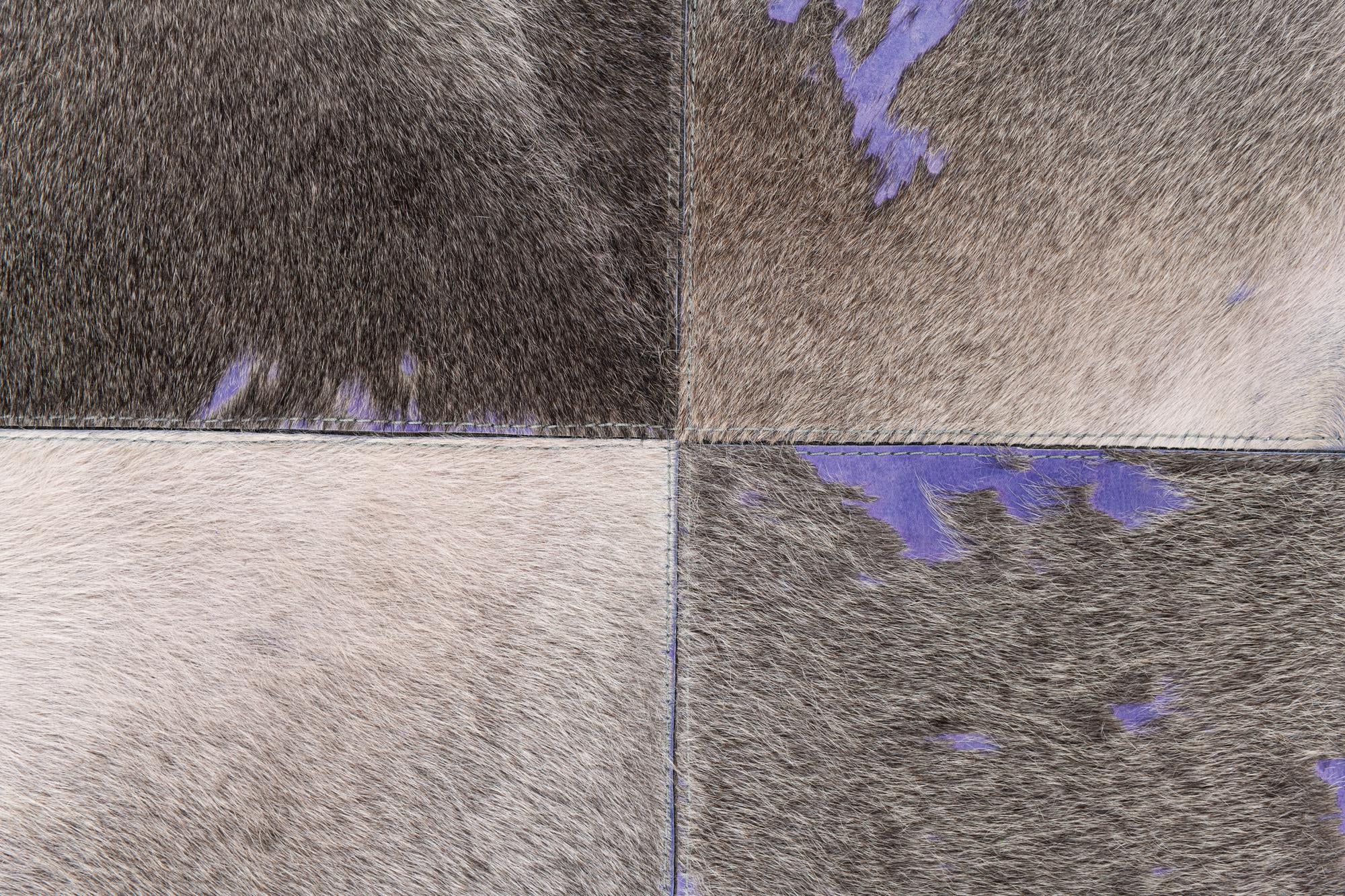 4' x 5' 9 Cowhide Leather Rug