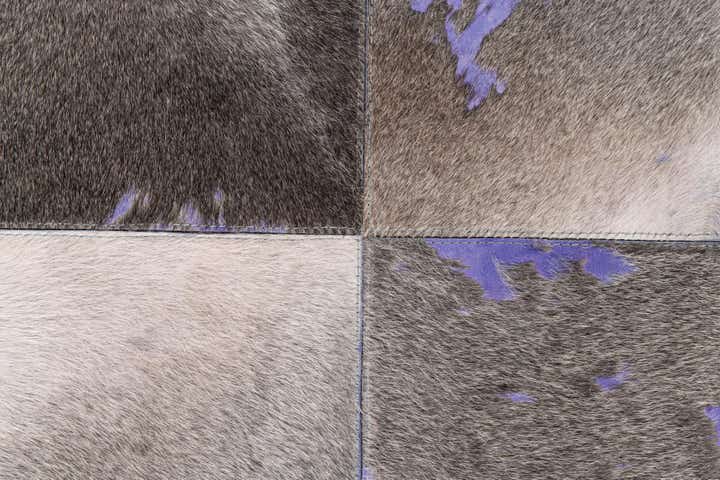 4' x 5' 9 Cowhide Leather Rug