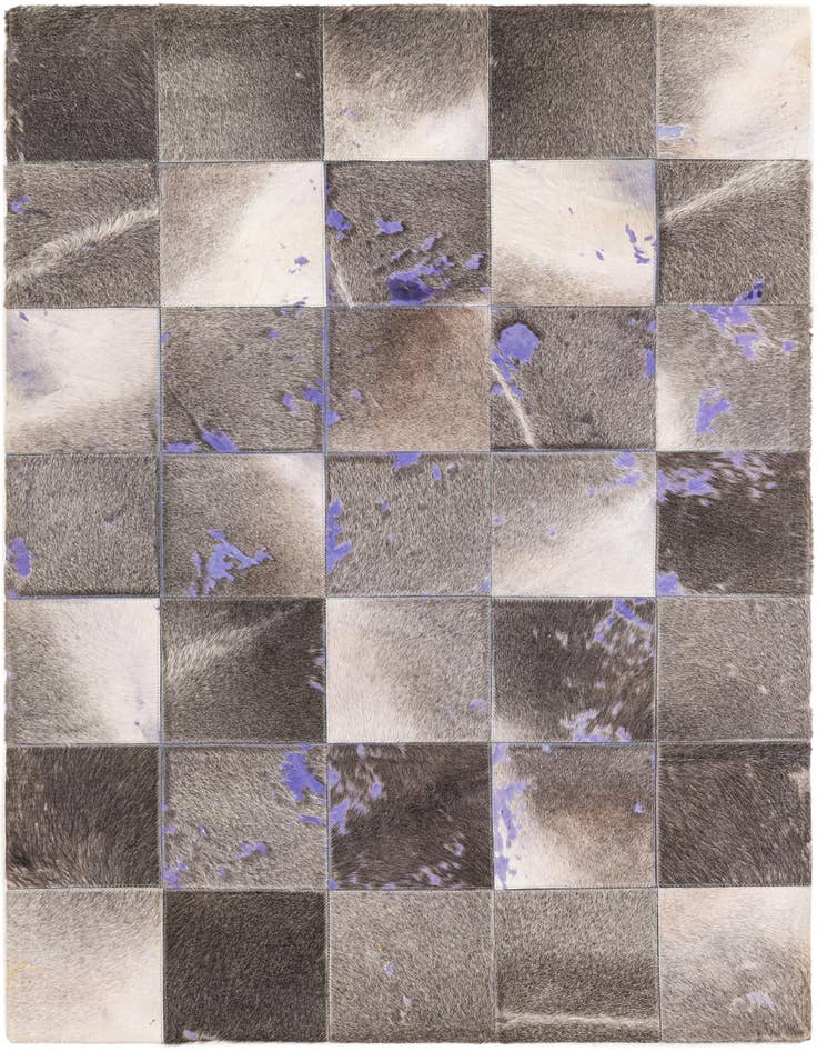 Detail image of 4' x 5' 9 Cowhide Leather Rug