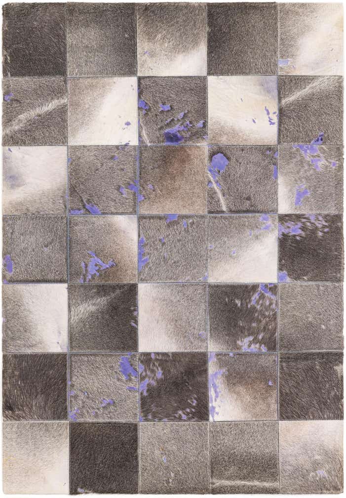 4' x 5' 9 Cowhide Leather Rug