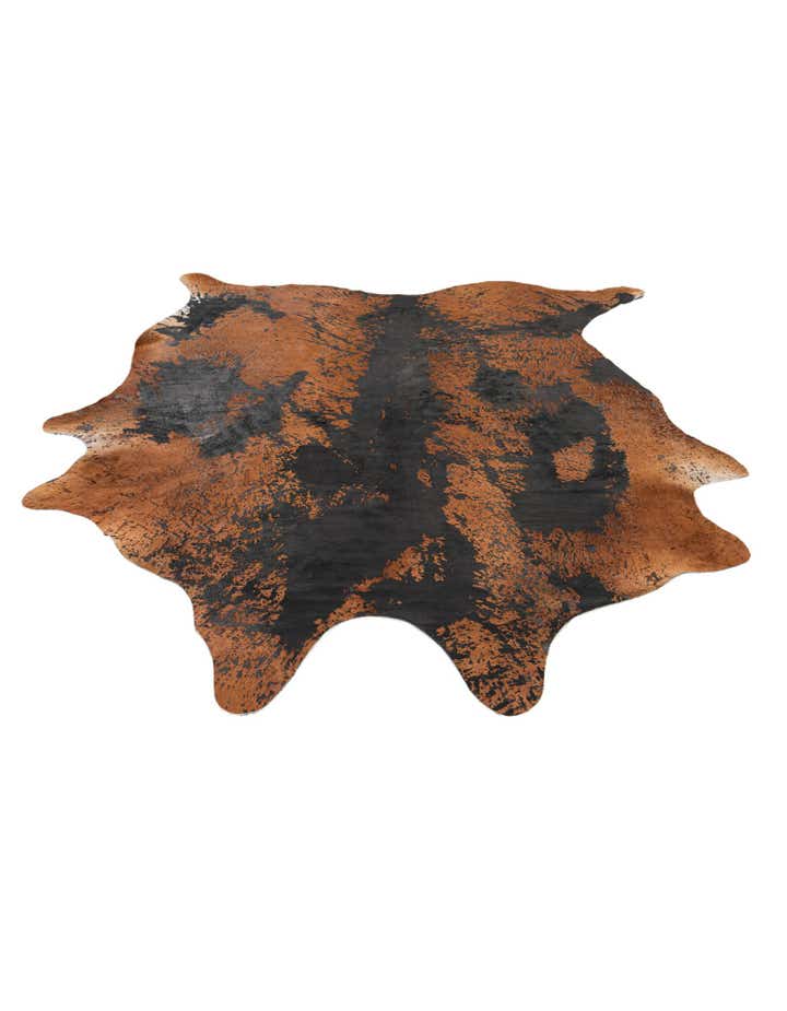 6' 7 x 7' Cowhide Leather Rug