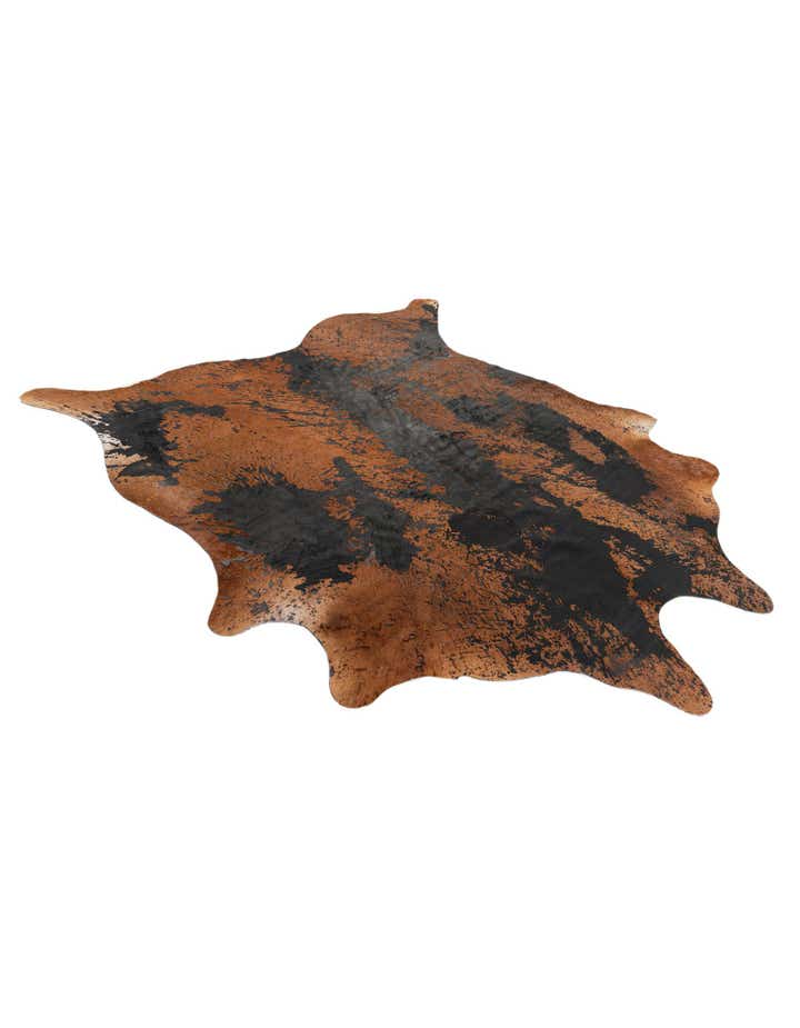 6' 7 x 7' Cowhide Leather Rug