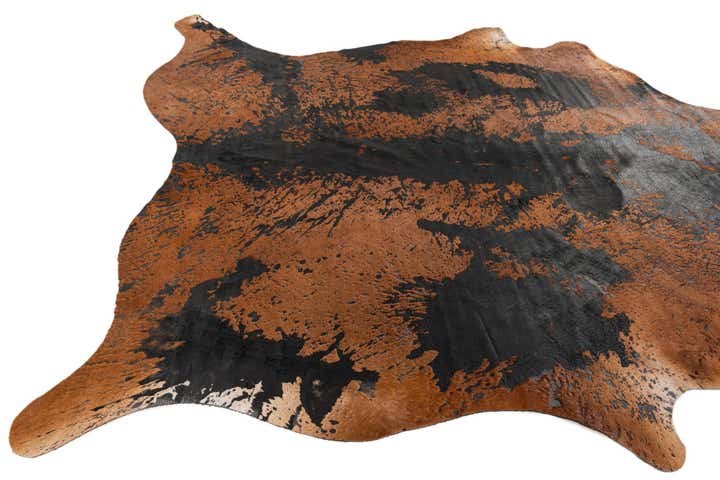 6' 7 x 7' Cowhide Leather Rug