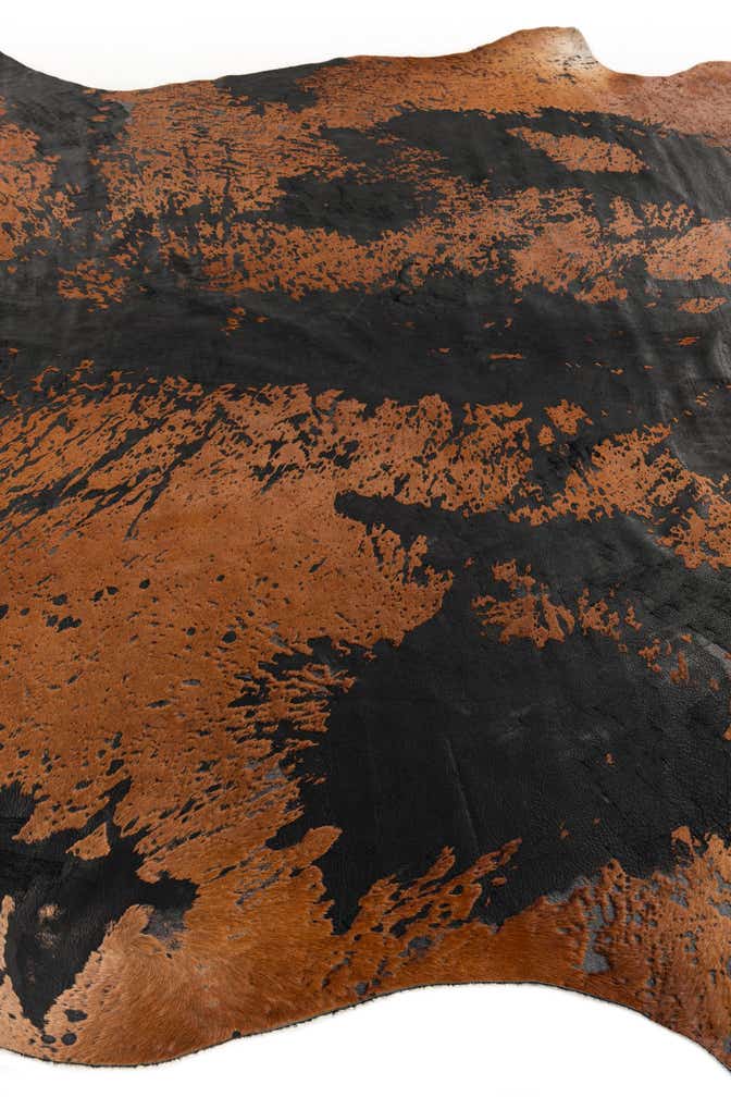 6' 7 x 7' Cowhide Leather Rug