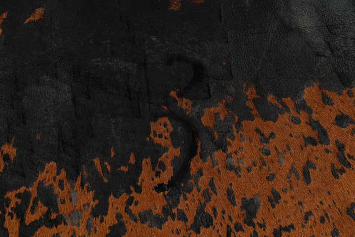 6' 7 x 7' Cowhide Leather Rug