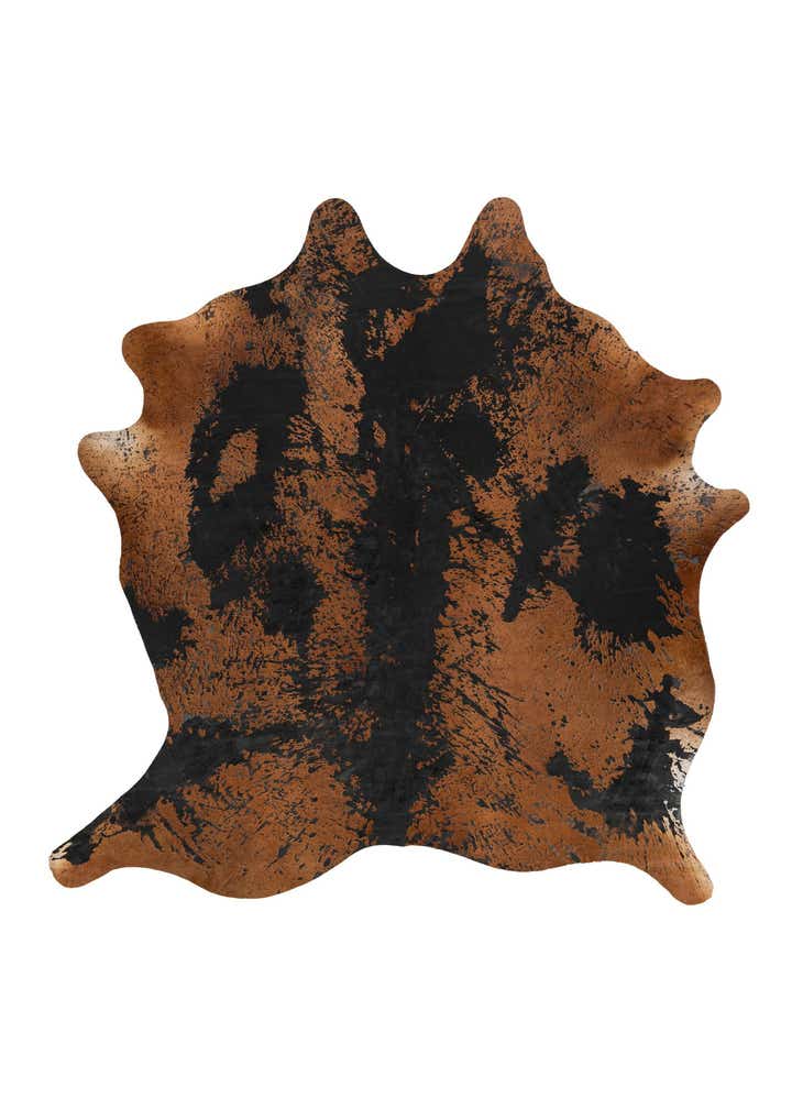 6' 7 x 7' Cowhide Leather Rug