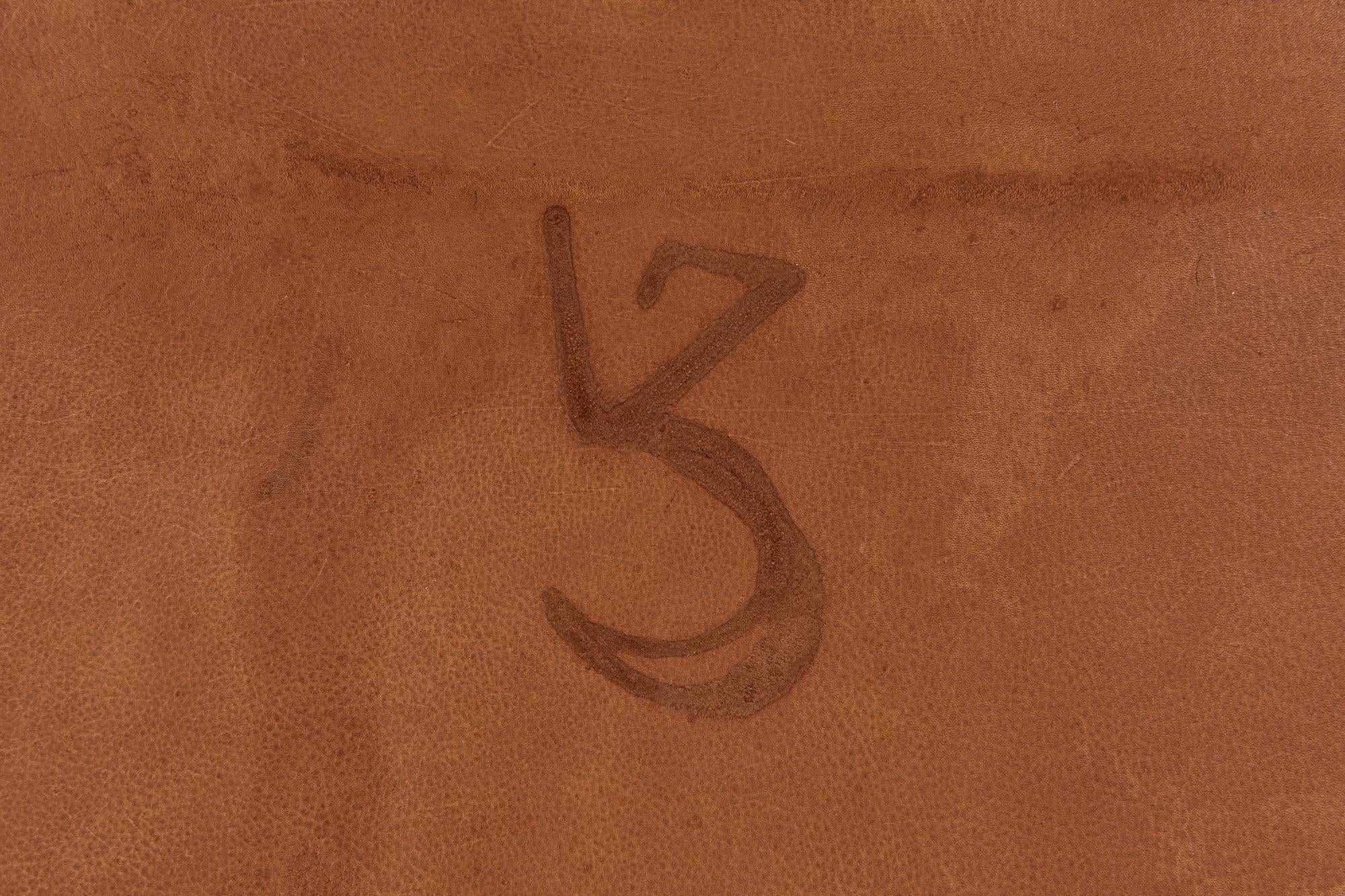 6' 9 x 7' 8 Cowhide Leather Rug
