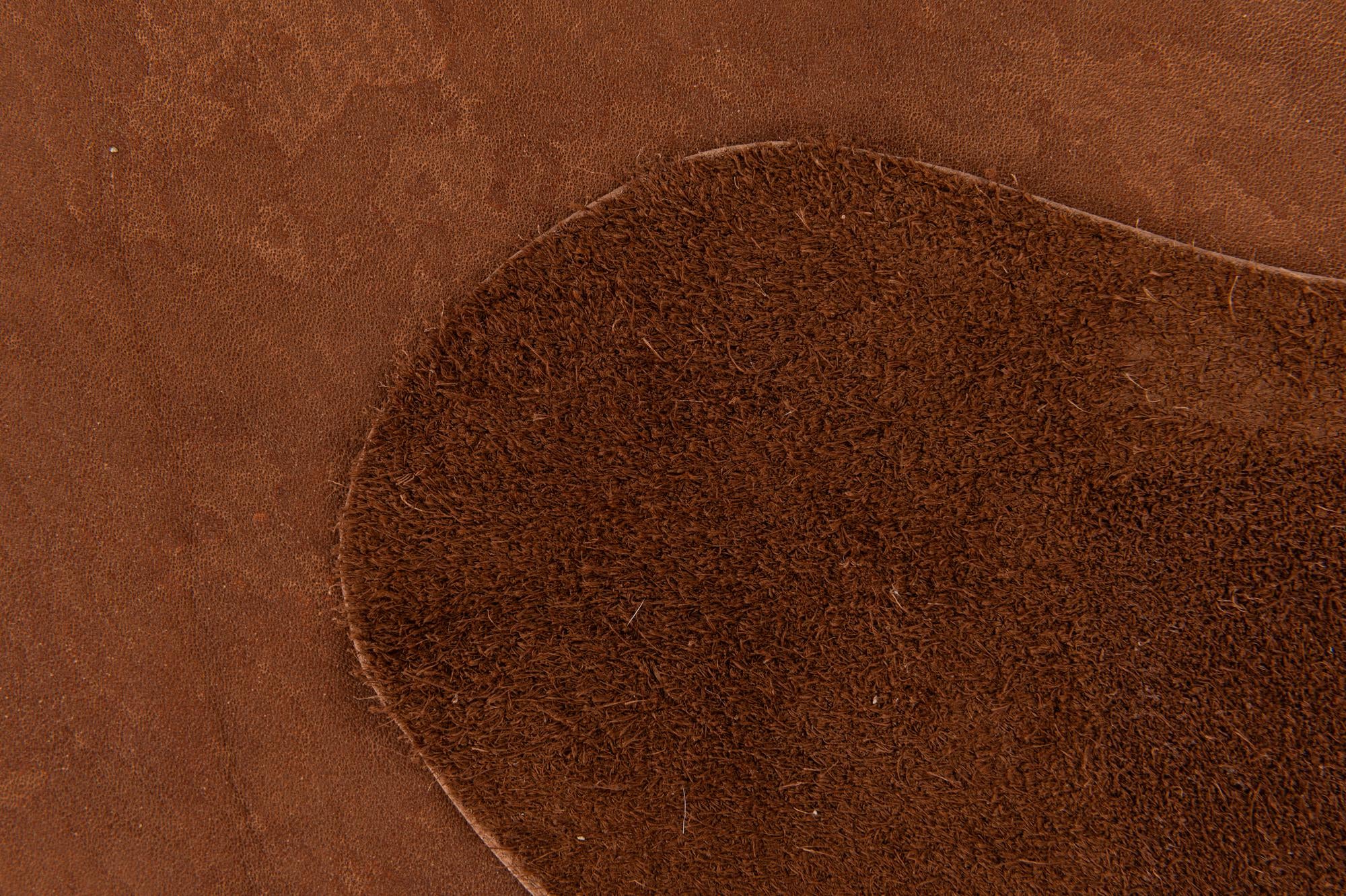 6' 5 x 7' 2 Cowhide Leather Rug