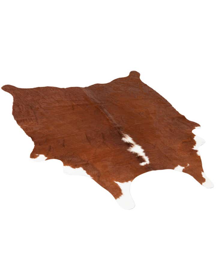 4' 4 x 4' 6 Cowhide Leather Rug