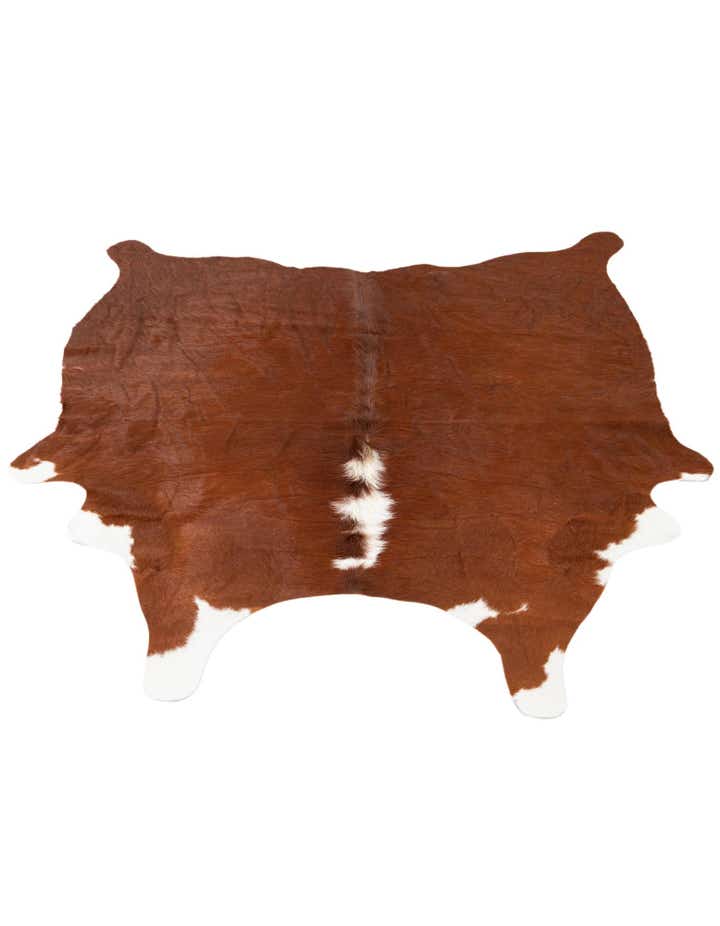4' 4 x 4' 6 Cowhide Leather Rug