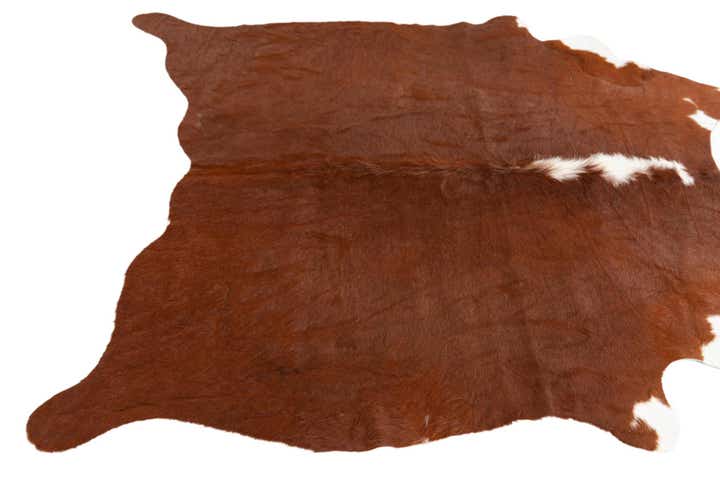 4' 4 x 4' 6 Cowhide Leather Rug