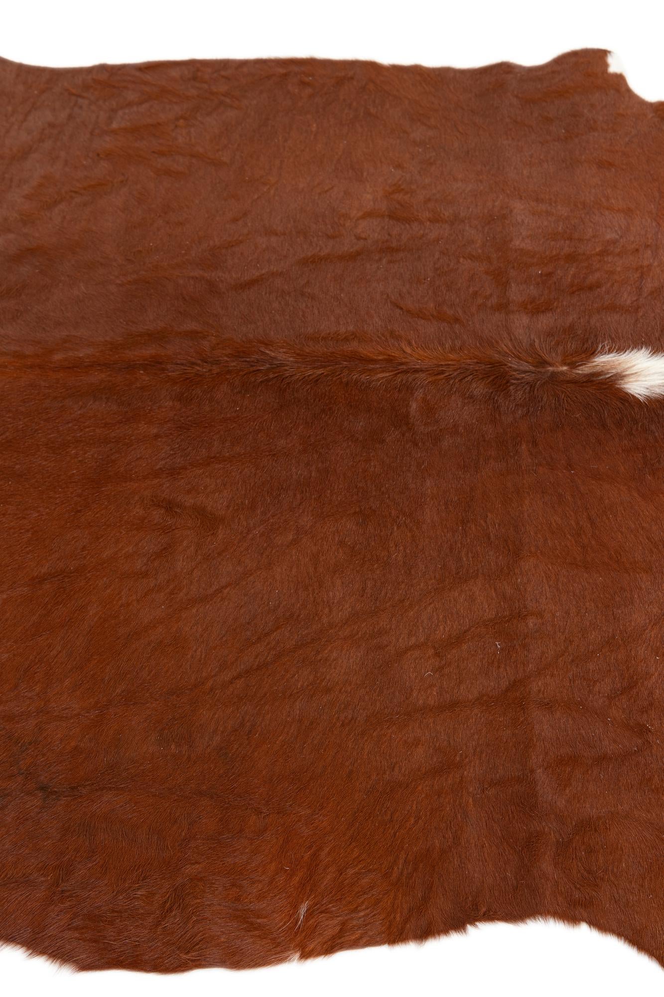 4' 4 x 4' 6 Cowhide Leather Rug