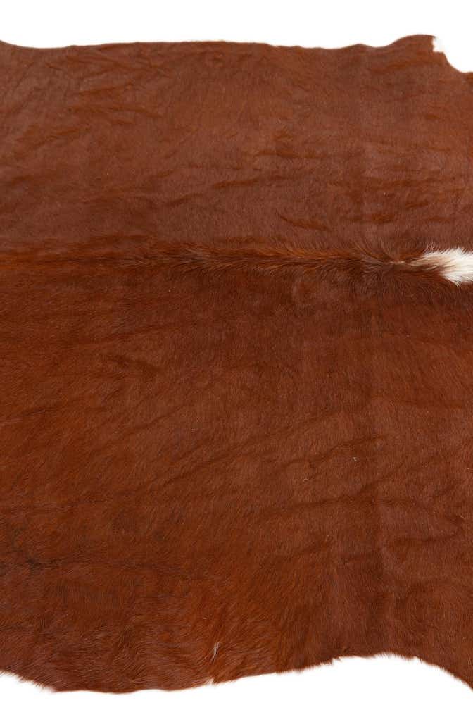 4' 4 x 4' 6 Cowhide Leather Rug