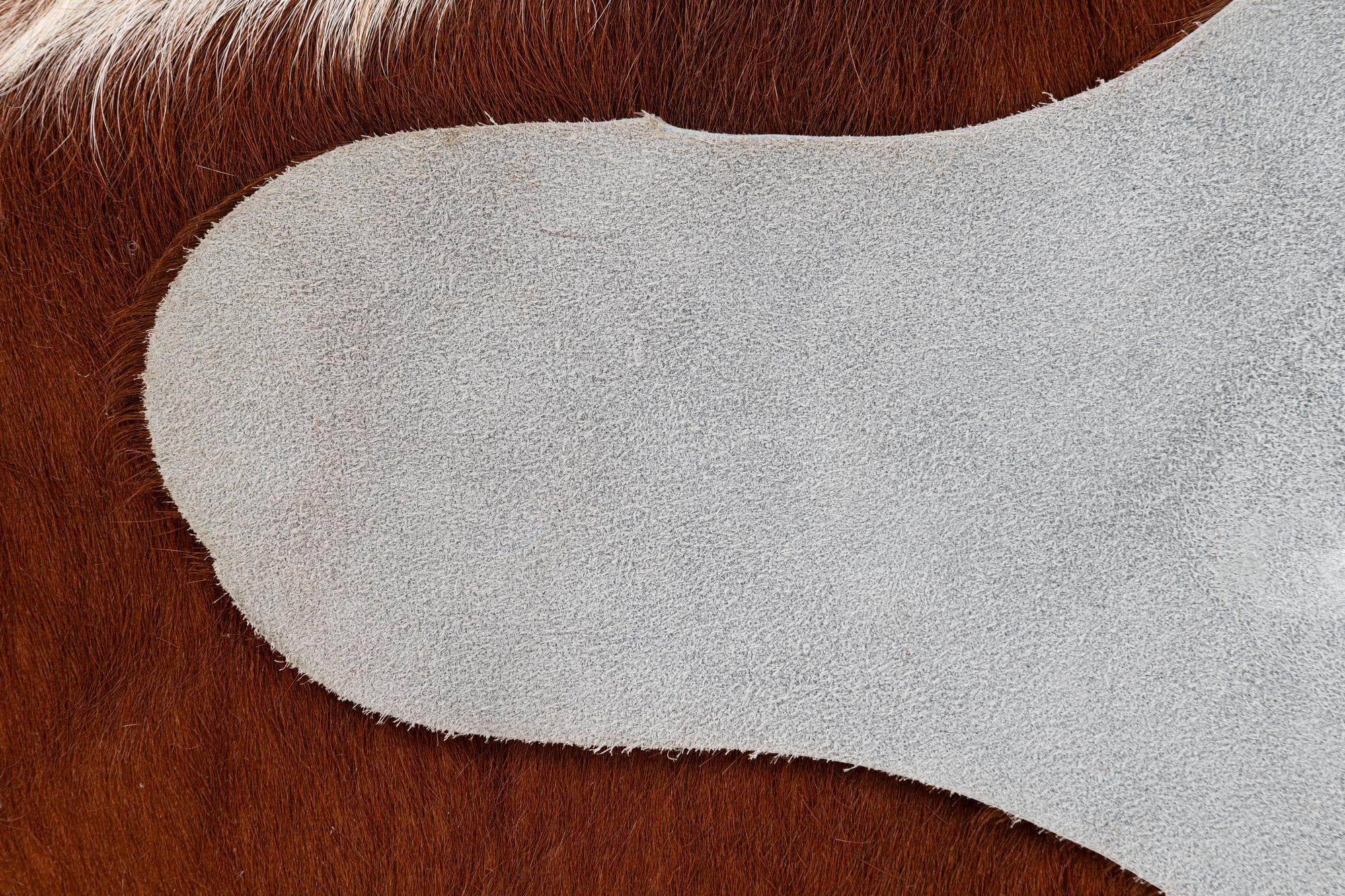 4' 4 x 4' 6 Cowhide Leather Rug