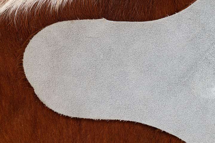 4' 4 x 4' 6 Cowhide Leather Rug