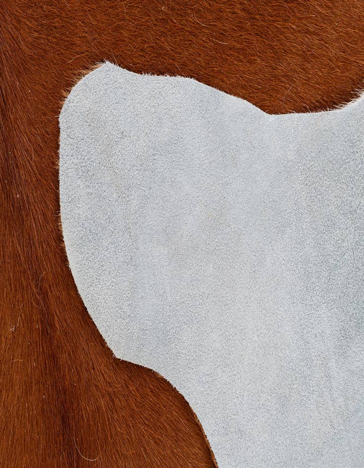 Detail image of 5' 1 x 6' 2 Cowhide Leather Rug