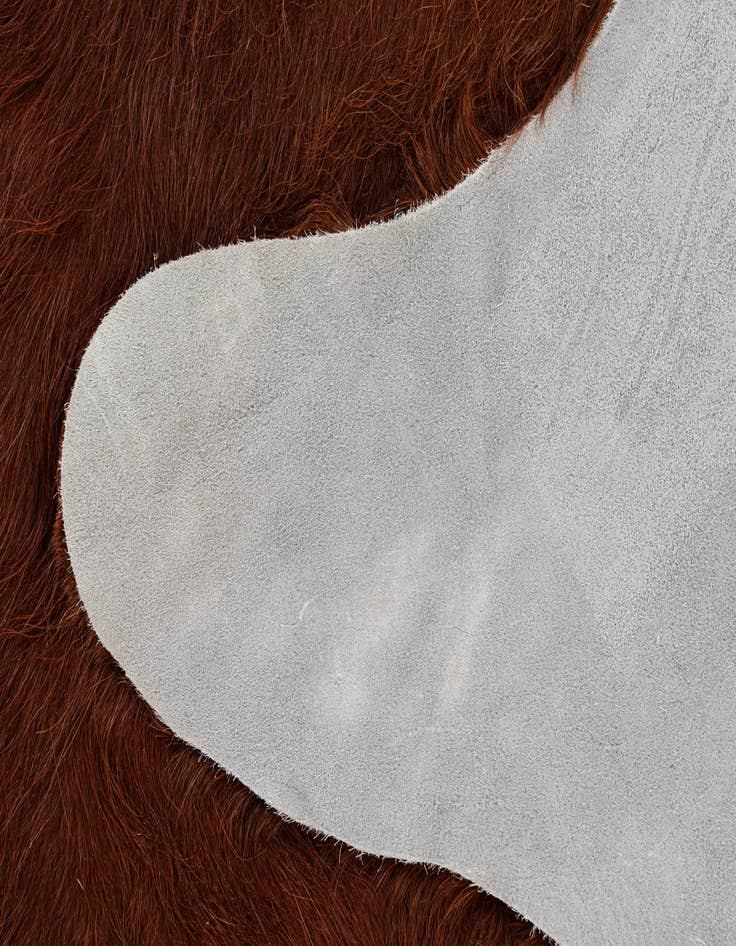 Detail image of 4' 11 x 5' 7 Cowhide Leather Rug