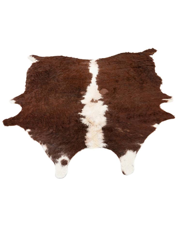 Detail image of 4' 11 x 6' Cowhide Leather Rug