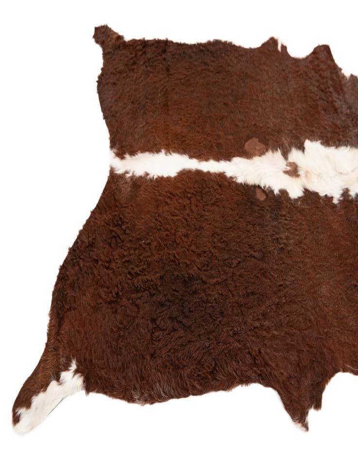 Detail image of 4' 11 x 6' Cowhide Leather Rug