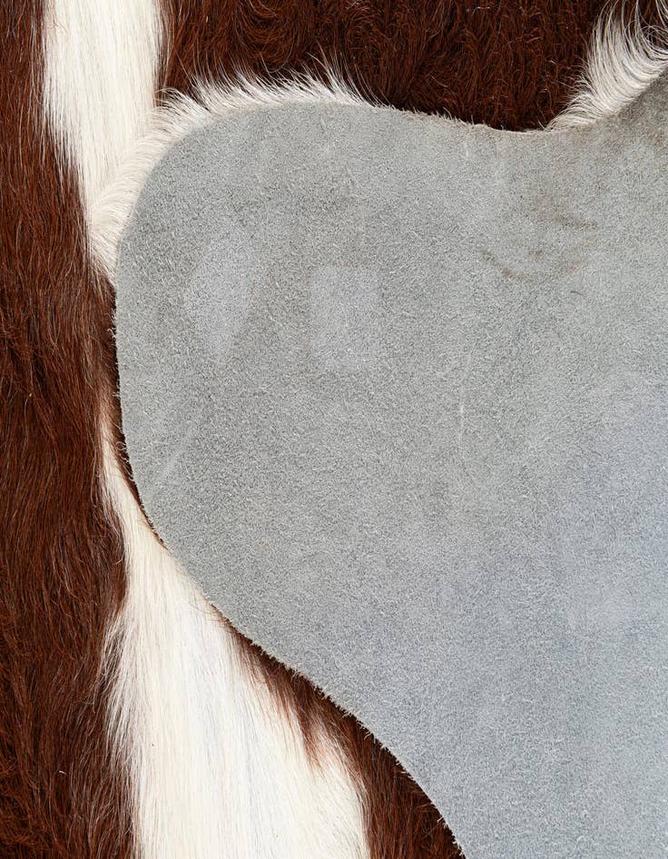 Detail image of 4' 11 x 6' Cowhide Leather Rug